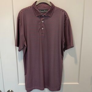 Hammer Back Striped Polo Shirt - Red/Blue